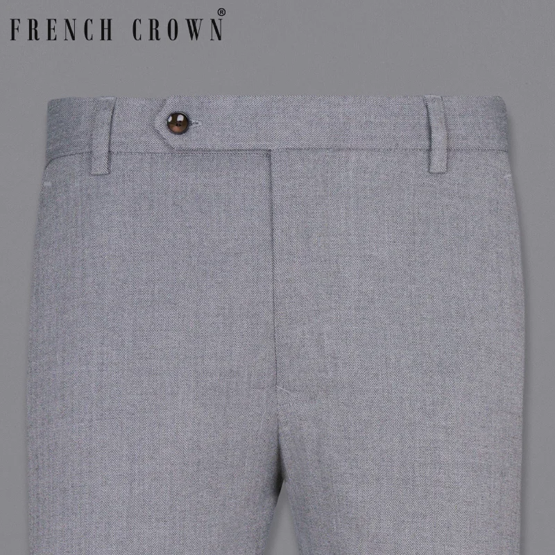 Women's cargo hiking pants Spun Pearl Grey Herringbone Premium Cotton Pant