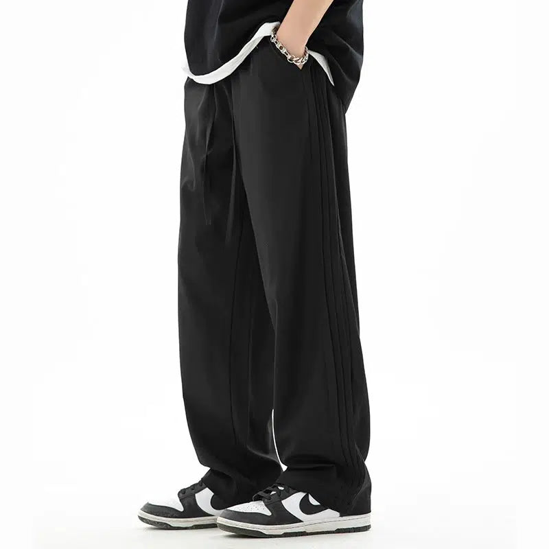 Women's silk evening pants Straight-leg Drawstring Pants