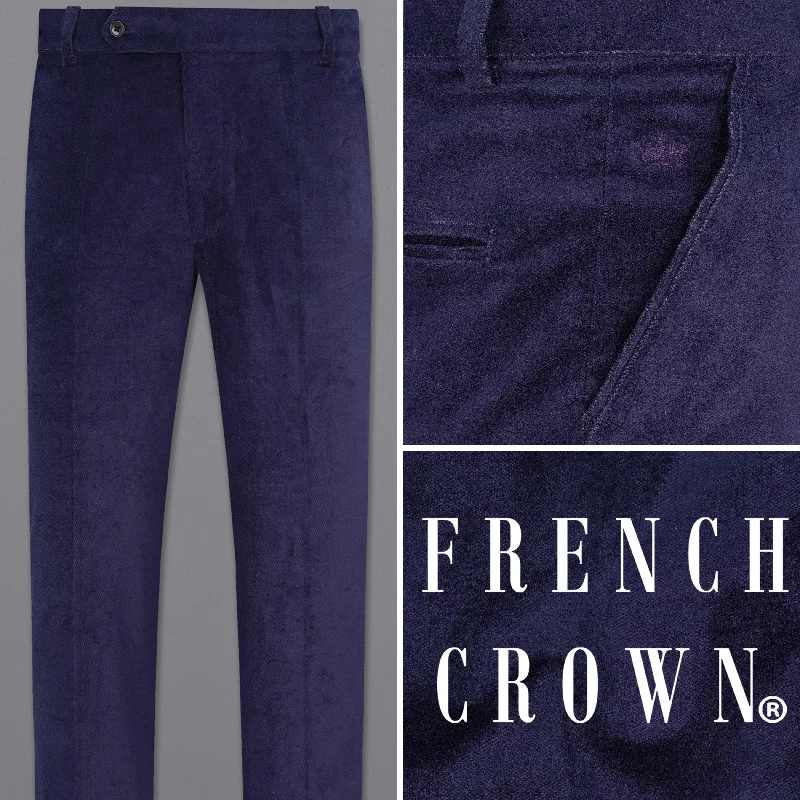 Women's pants for gym workouts Tolopea Navy Blue Premium Cotton Pant