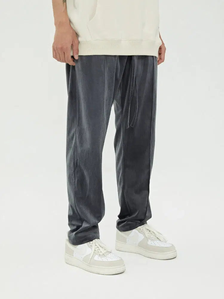 Women's pants with moisture - wicking technology Velvet Straight Pants with Stiff Stitching