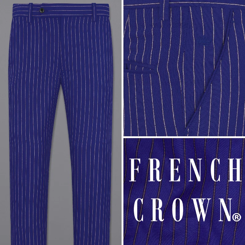 Women's one - piece jumpsuit pants Violet Striped Wool Rich Pant