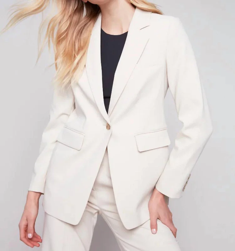 Women's Notched Lapel Blazers in Beige for a Timeless Outfit Air Flow Blazer In Beige