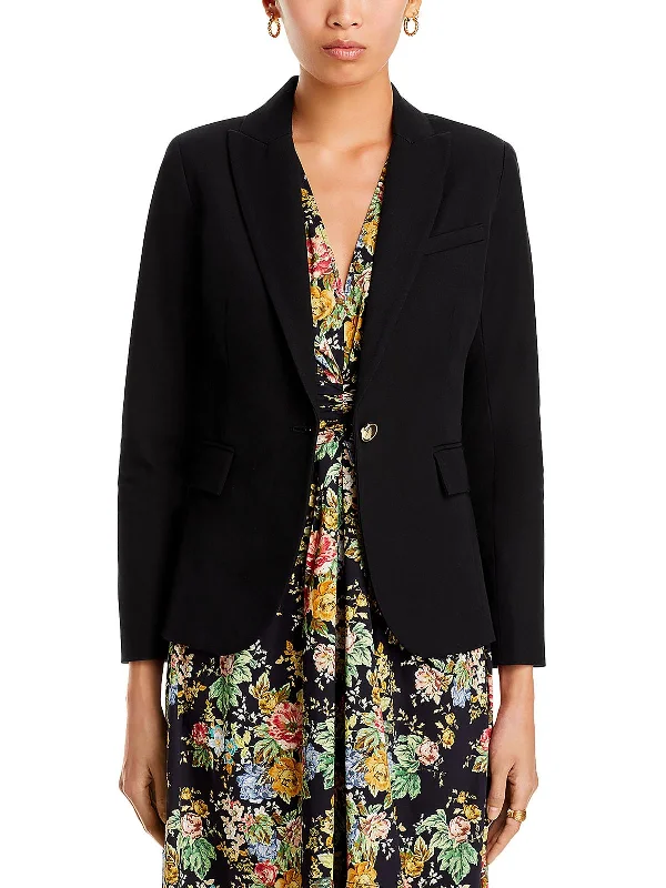 Plus Size Women's Sequin - Embellished Blazers in Silver for a Glamorous Party Allie Womens Woven Long Sleeves One-Button Blazer