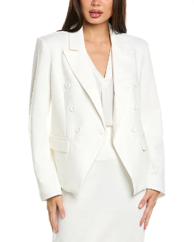Single - Breasted Women's Tweed Blazers with Gold Buttons for a Classic Look Badgley Mischka Chain Lock Jacquard Blazer Single - Breasted Women's Tweed Blazers with Gold Buttons for a Classic Look Badgley Mischka Chain Lock Jacquard Blazer