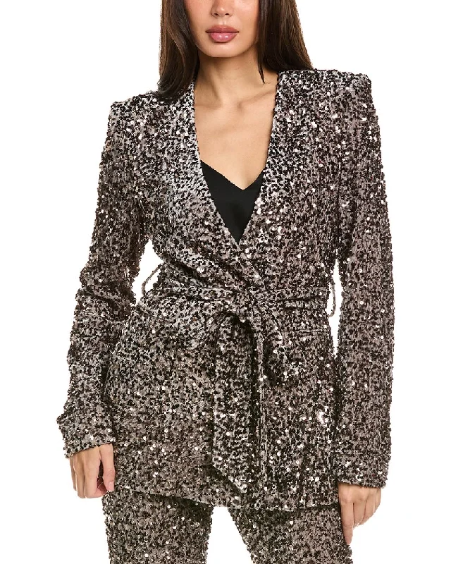 Plus Size Women's Faux Fur - Trimmed Blazers in Black for a Luxurious Look Badgley Mischka Velvet Sequin Blazer Plus Size Women's Faux Fur - Trimmed Blazers in Black for a Luxurious Look Badgley Mischka Velvet Sequin Blazer