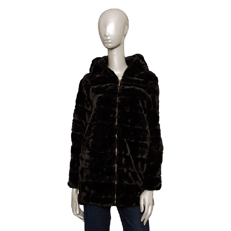 Women's knee - length wool blend coats with a fur collar for added warmth Baldinini Trend  Polyester Jackets & Women's Coat