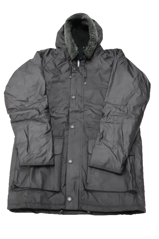 Barbour Fenton Wax Jacket in Black Cotton