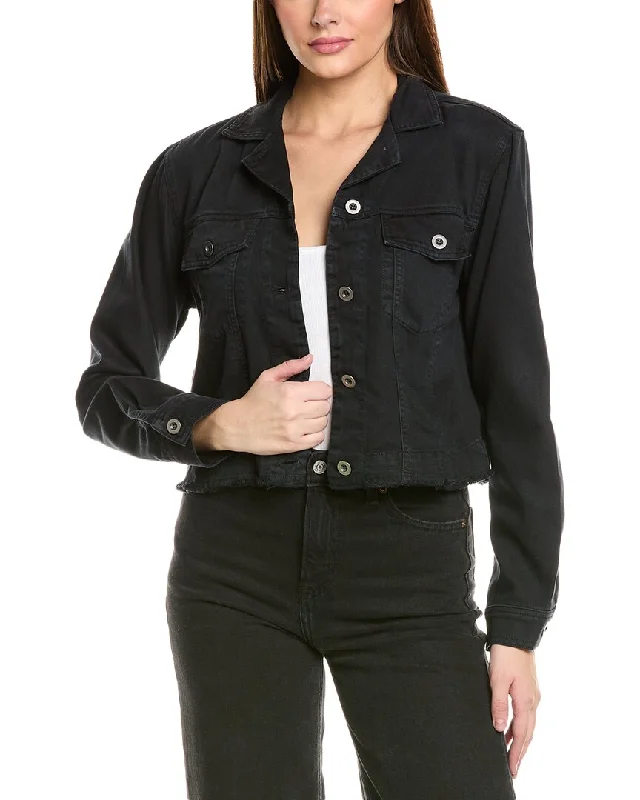 Oversized Women's Checkered Blazers in Black and White for a Trendy Style Bella Dahl Coco Cut-Off Jane Jacket