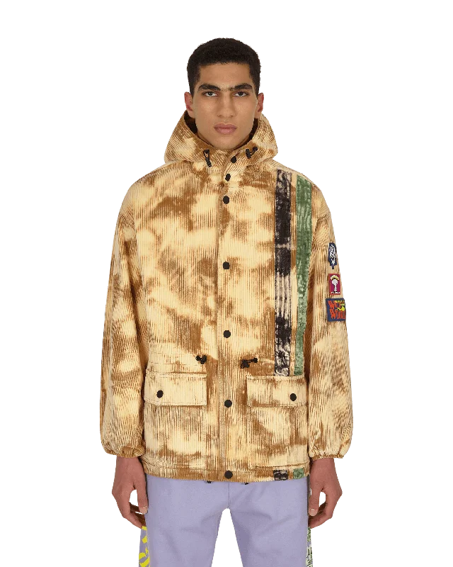 Hooded Corduroy Racing Jacket Beige