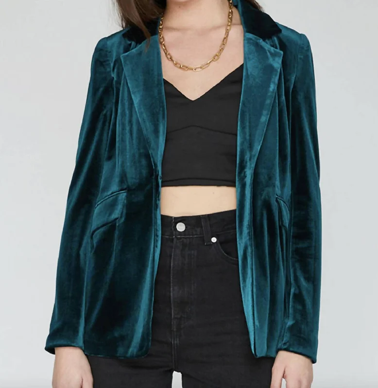 Plus Size Women's Sequin - Embellished Blazers in Silver for a Glamorous Party Candace Blazer In Spruce