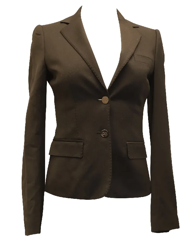 Single - Breasted Women's Tweed Blazers with Gold Buttons for a Classic Look Dolce and Gabbana Blazer Suit in Black Rayon