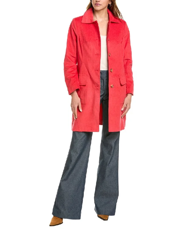 Plus Size Women's Military - Inspired Blazers with Gold Accents for a Bold Look Frances Valentine Corduroy Barn Jacket