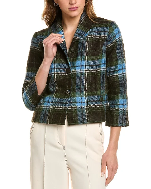 Women's Slim - Fit Blazers in Charcoal Gray for a Professional Appearance Frances Valentine Finley Wool Blazer