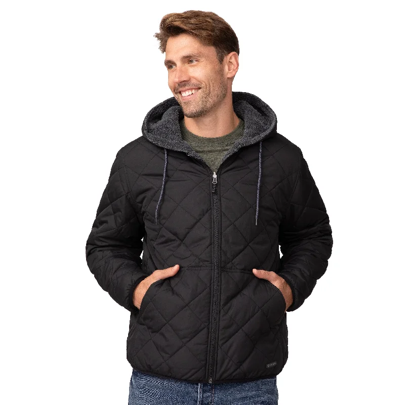 Free Country Men's Atlas Hooded Quilted Reversible Sherpa Jacket