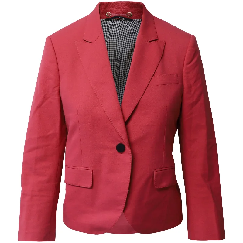 Women's Notched Lapel Blazers in Beige for a Timeless Outfit Gucci Single Breasted Blazer in Pink Cotton
