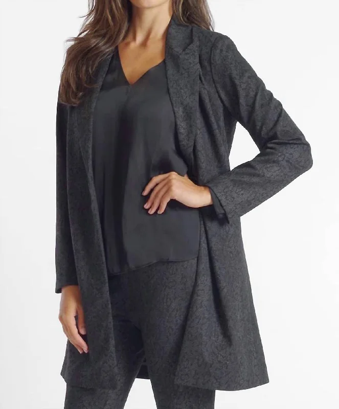 Women's Peplum Blazers in Emerald Green for a Stylish Work Attire Hudson Coat In Black Lace