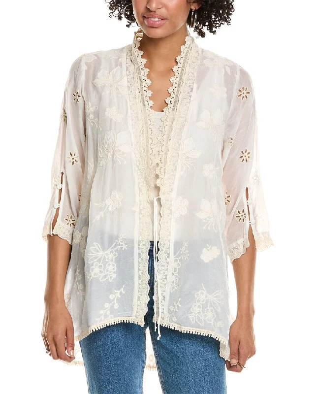 Plus Size Women's Military - Inspired Blazers with Gold Accents for a Bold Look Johnny Was Paloma Kimono
