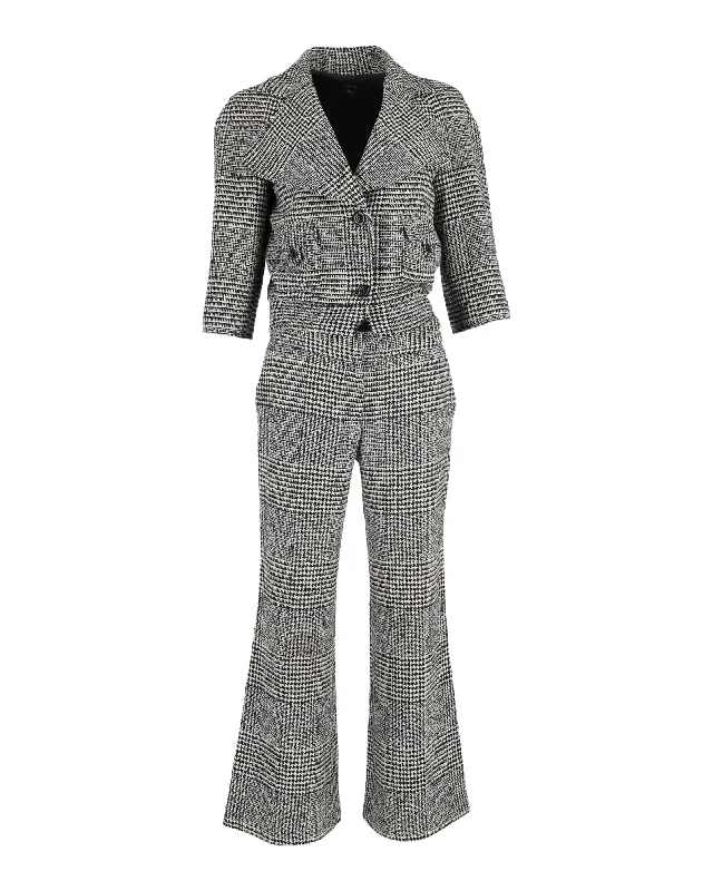 Women's Longline Linen Blazers in Pastel Colors for Summer Events Joseph Houndstooth Check Blazer and Trousers in Multicolor Virgin Wool