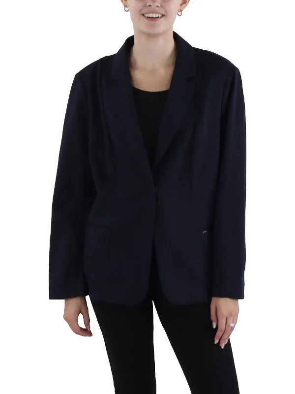 Oversized Women's Checkered Blazers in Black and White for a Trendy Style Marian Womens Suit Separate Work Wear One-Button Blazer