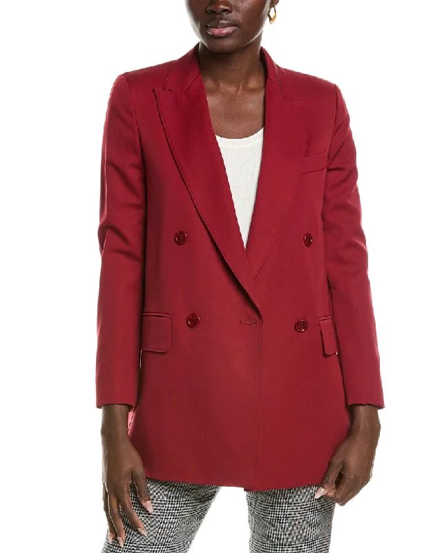 Plus Size Women's Military - Inspired Blazers with Gold Accents for a Bold Look Max Mara Pevera Wool & Mohair-Blend Blazer Plus Size Women's Military - Inspired Blazers with Gold Accents for a Bold Look Max Mara Pevera Wool & Mohair-Blend Blazer