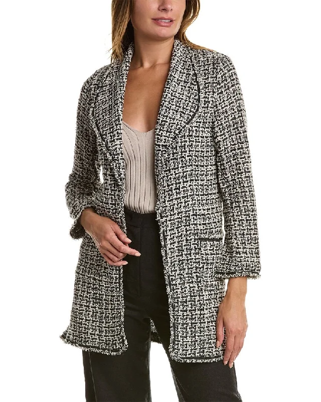 Women's Longline Linen Blazers in Pastel Colors for Summer Events Max Studio Tweed Jacket