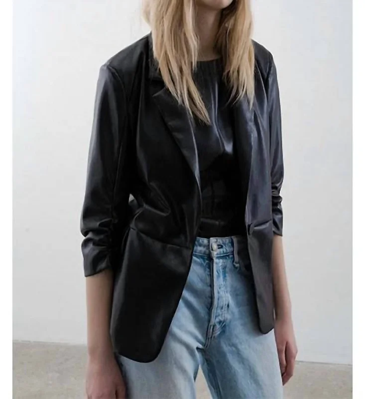 Double - Breasted Women's Polyester Blazers in Bright Colors for a Fun Style Nadia Jacket In Black