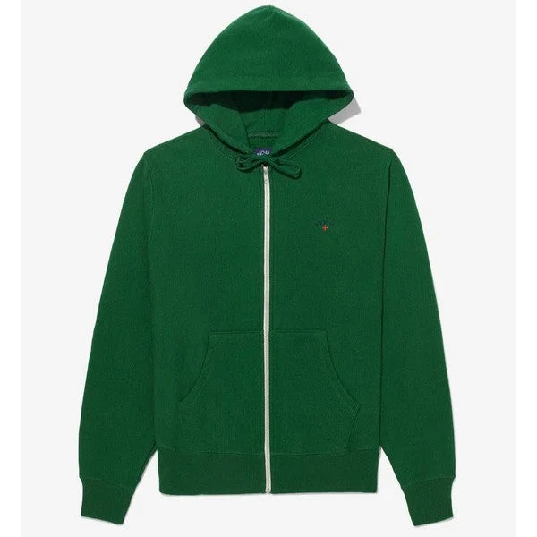 Noah Clothing Lightweight Classic Zip-Up Hoodie Sweatshirt Spartan Green