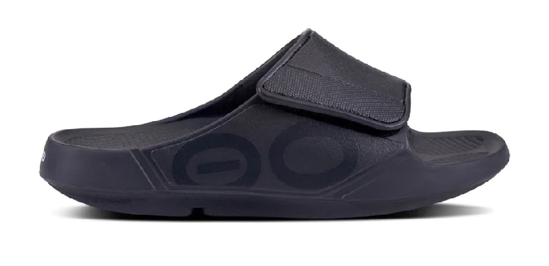 OOFOS Men's OOahh Sport Flex Sandal Black Matte