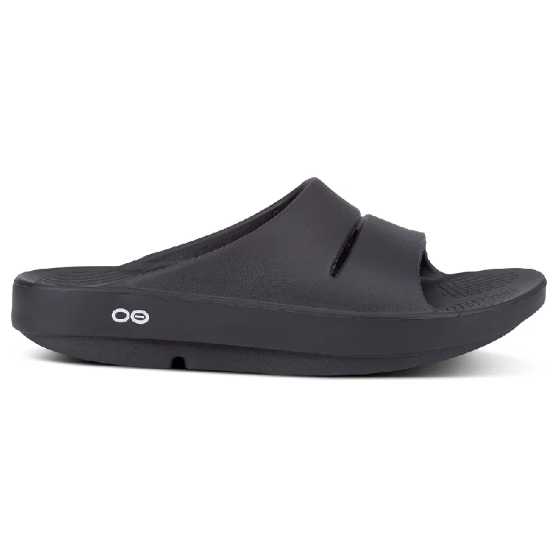 OOFOS OOahh Black Slide (Unisex)