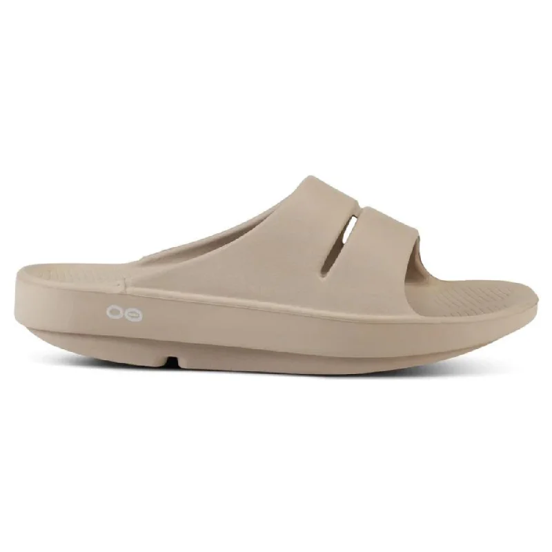 OOFOS OOahh Slide Nomad Taupe Sandal (Unisex)