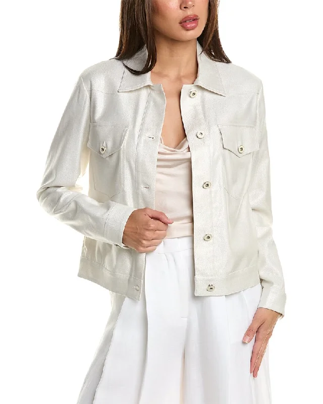 Single - Breasted Women's Corduroy Blazers in Mustard Yellow for an Autumn Vibe Piazza Sempione Linen-Blend Jacket