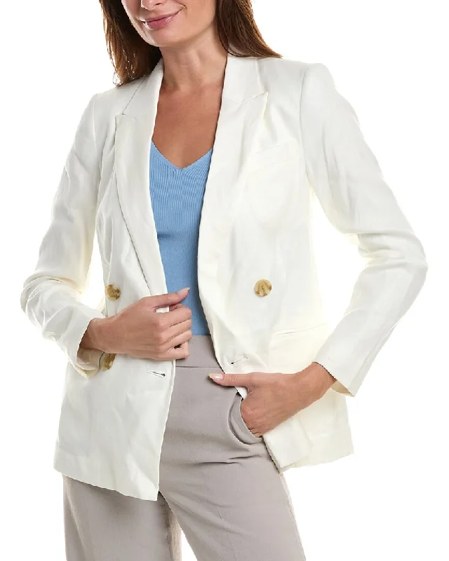 Plus Size Women's Military - Inspired Blazers with Gold Accents for a Bold Look Reiss Aleda Linen-Blend Jacket