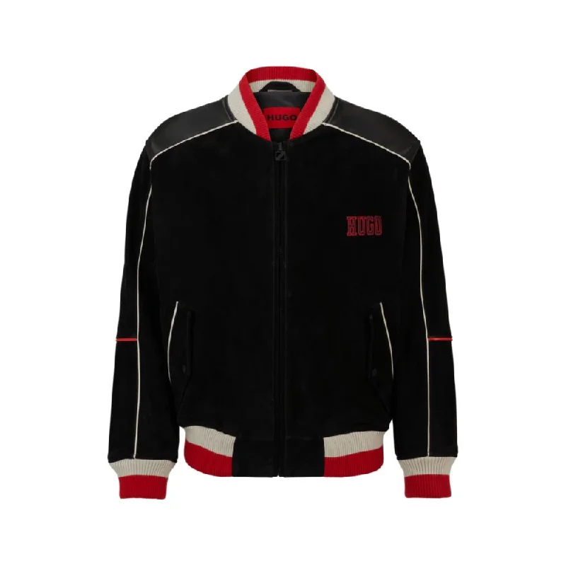 Relaxed-fit bomber jacket with sporty logos