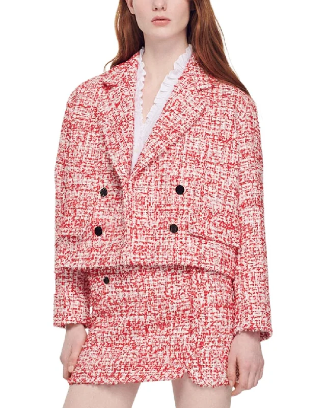 Oversized Women's Checkered Blazers in Black and White for a Trendy Style Sandro Avila Suit Blazer Oversized Women's Checkered Blazers in Black and White for a Trendy Style Sandro Avila Suit Blazer