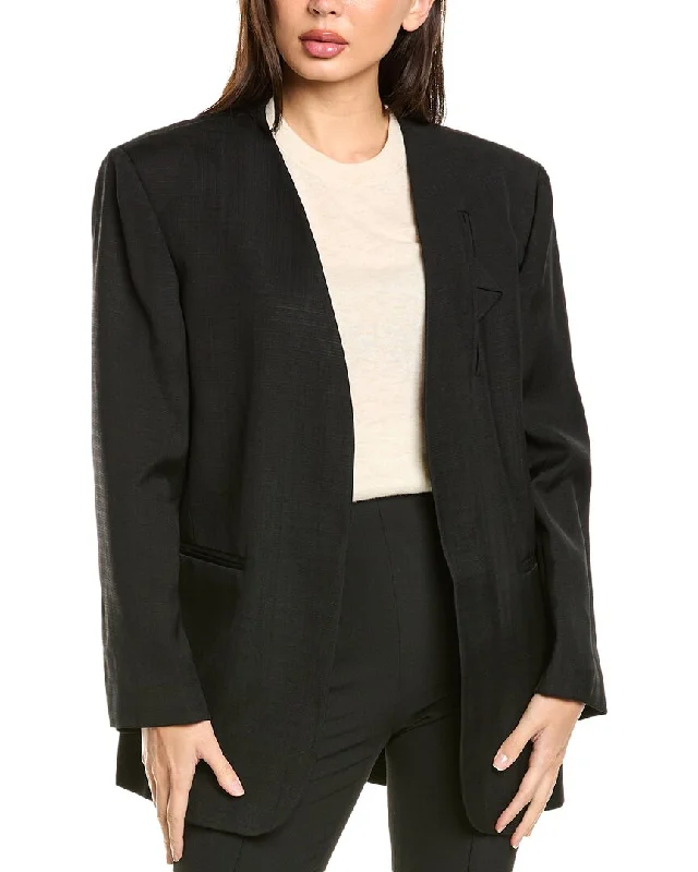 Plus Size Women's Cropped Velvet Blazers in Burgundy for a Night Out Sandro Blazer