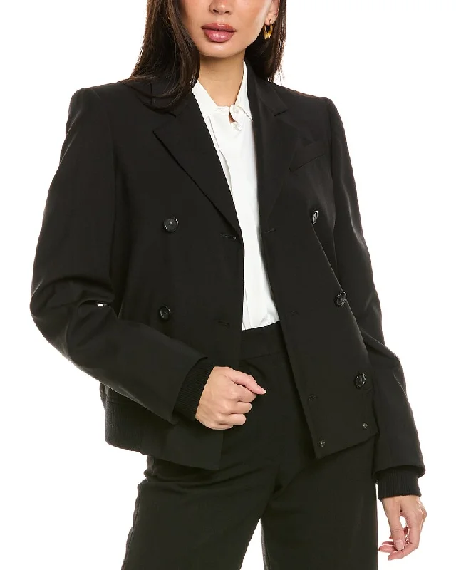 Double - Breasted Women's Polyester Blazers in Bright Colors for a Fun Style Sportmax Fascia Wool Jacket
