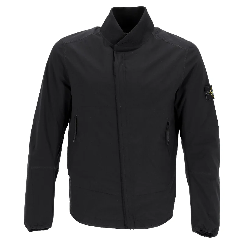 Stone Island Soft Shell-R Bomber Jacket in Black Nylon