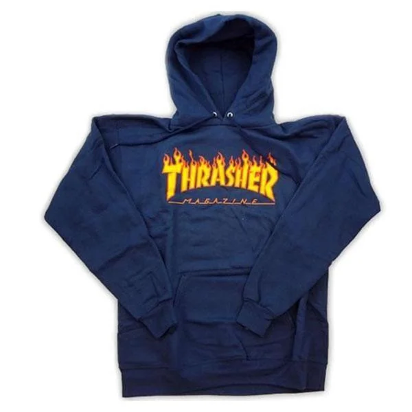 Thrasher Flame Logo Hoody Navy