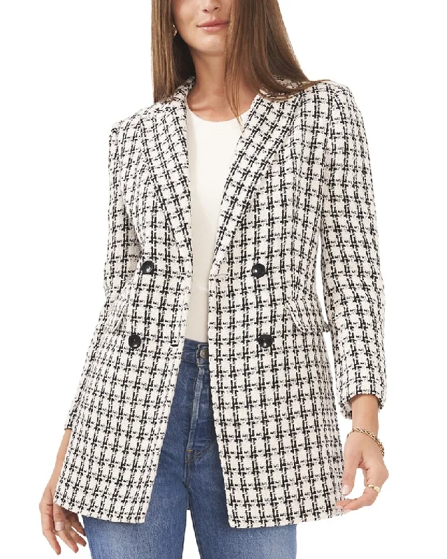 Plus Size Women's Double - Breasted Wool Blazers for Winter Office Wear Vince Camuto Double-Breasted Longline Jacket