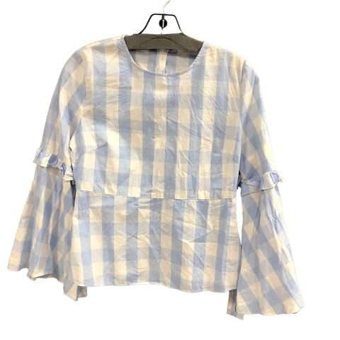 Blue & White Top Long Sleeve Designer Walter Baker, Size S