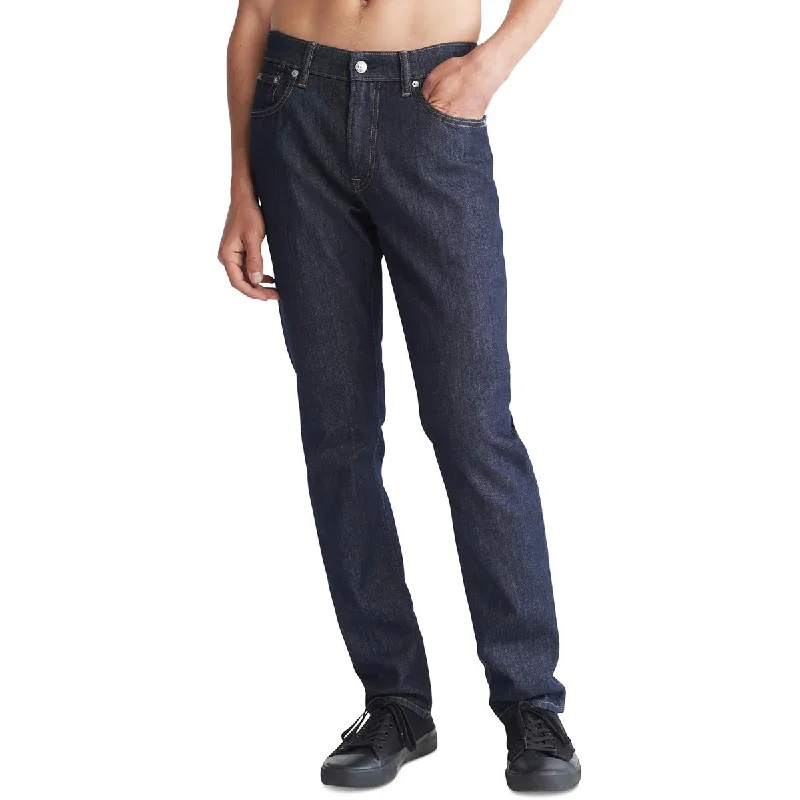 Calvin Klein Jeans Mens Stretch Straight Slim Jeans