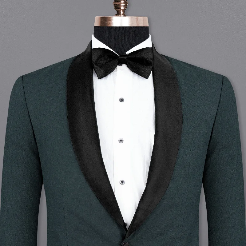 Charade Wool Subtle Textured Rich  Premium Tuxedo Blazer