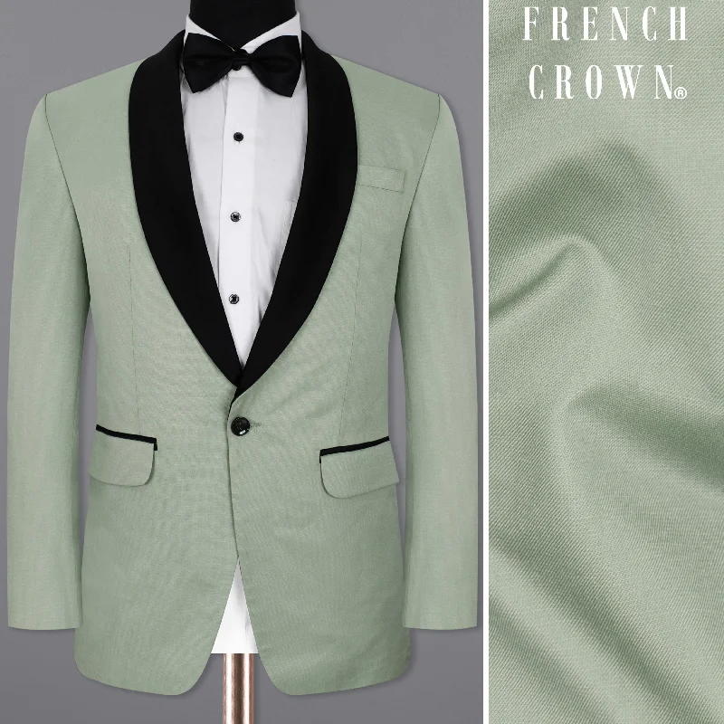 Clay Ash Green Wool Rich Tuxedo Blazer