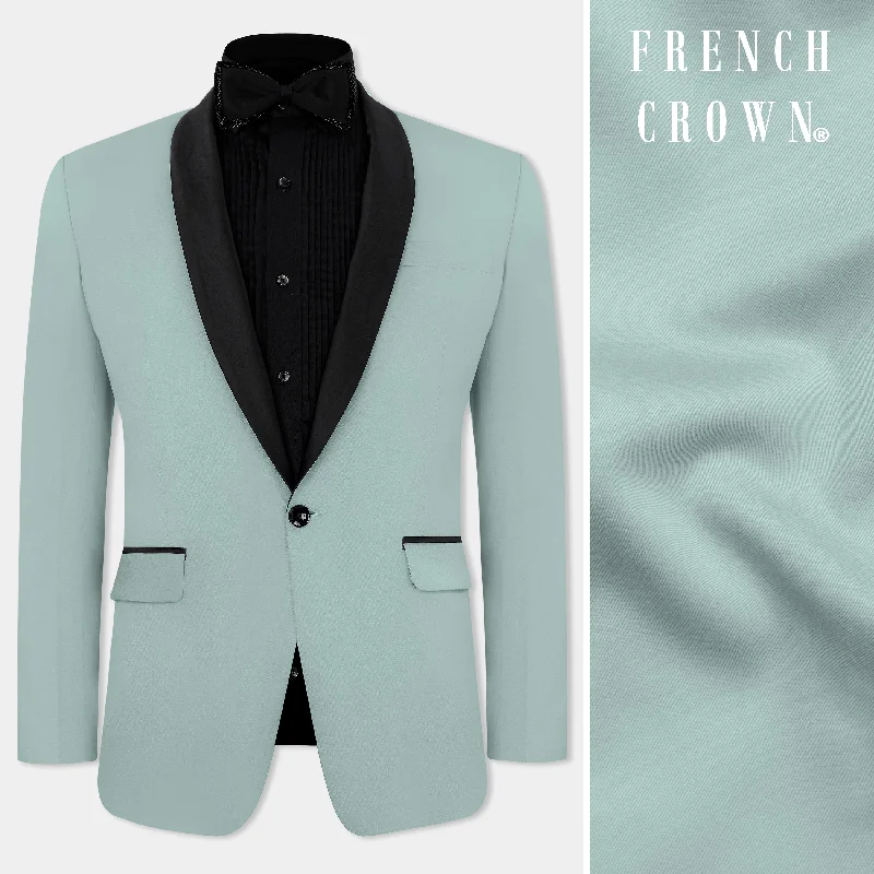 Edward Blue Premium Cotton Tuxedo Stretchable Traveler Blazer