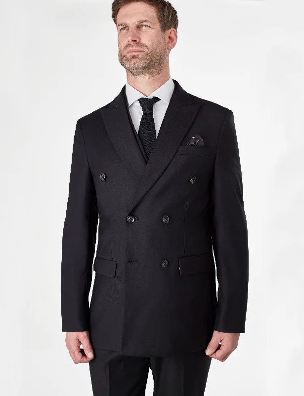 GRAHAM BLACK DOUBLE BREASTED  JACKET & WAISTCOAT