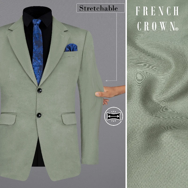 Granite Green Stretchable Premium Cotton traveler Blazer