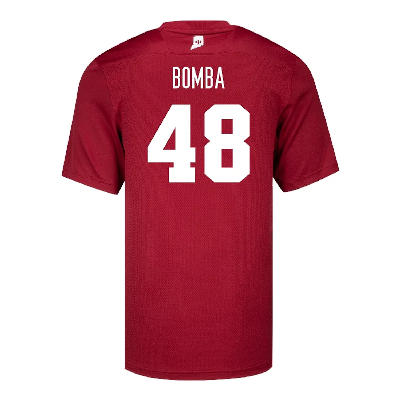 Indiana Hoosiers Adidas #48 James Bomba Crimson Student Athlete Football Jersey