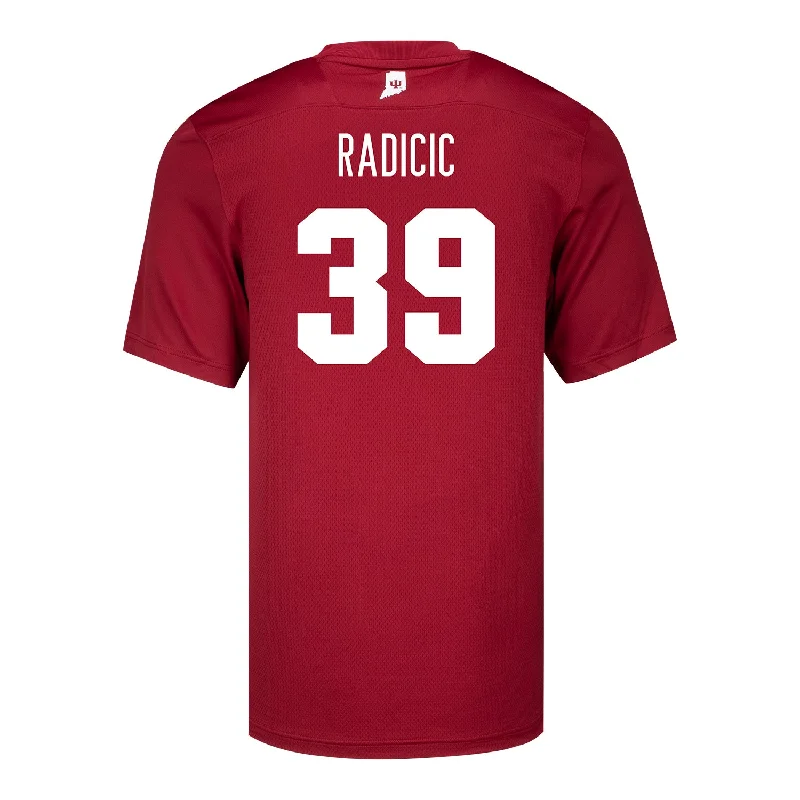 Indiana Hoosiers Adidas #39 Nicholas Radicic Crimson Student Athlete Football Jersey