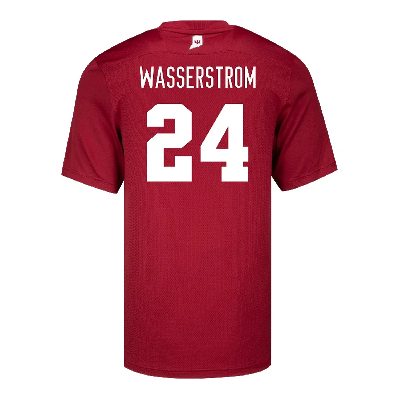 Indiana Hoosiers Adidas #24 Jackson Wasserstrom Crimson Student Athlete Football Jersey