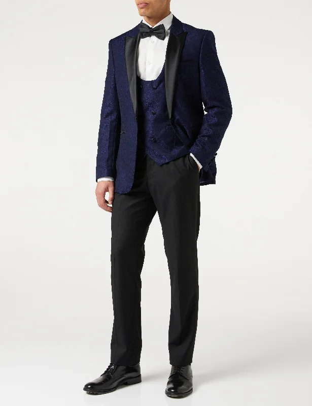 LUCA - BLUE PRINTED DINNER TUX JACKET